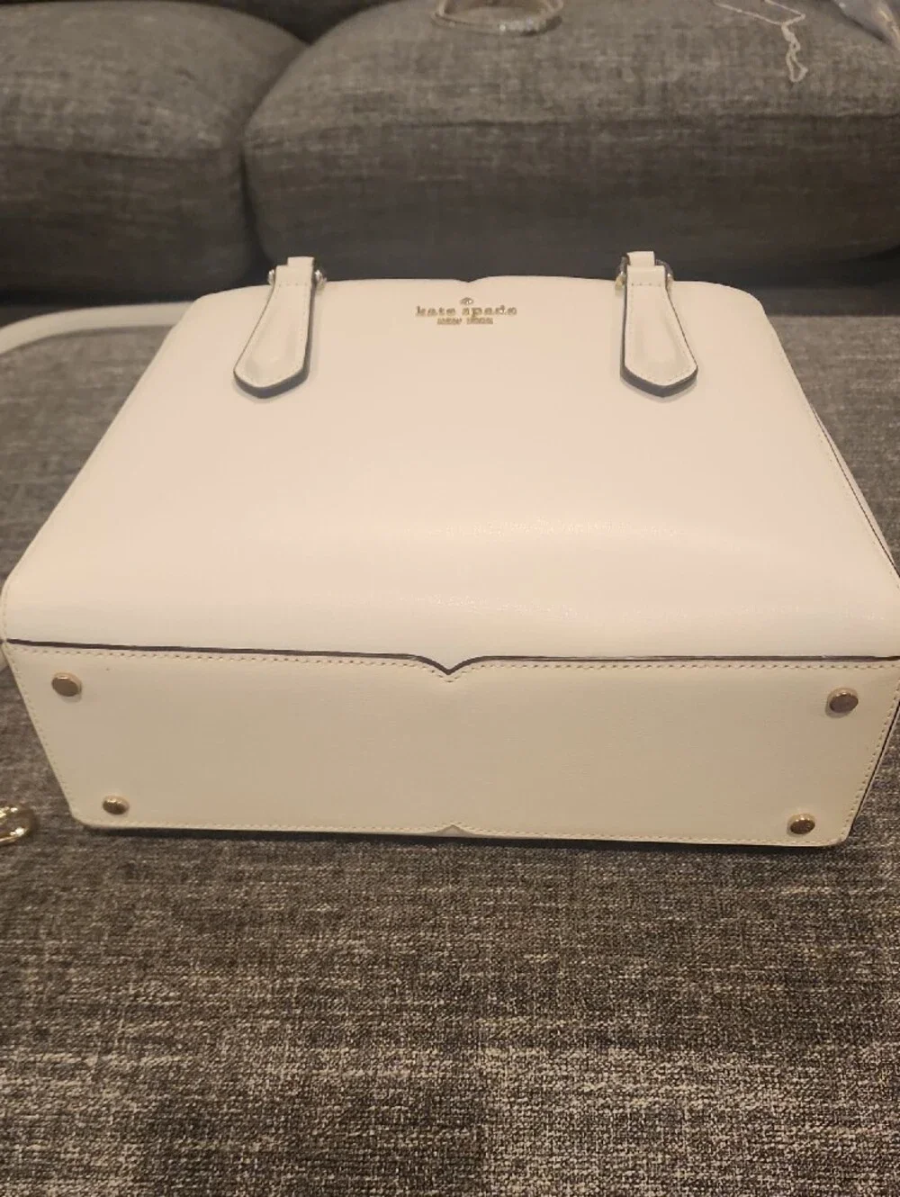 kate spade White Leather Structured Top-Handle Satchel